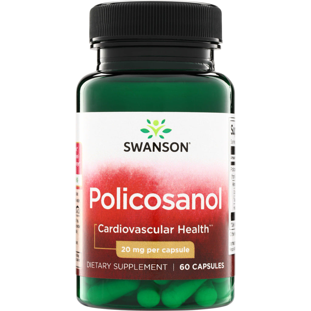 SWU204 | Swanson Policosanol, 20 mg per capsule, Cardiovascular Health, dietary supplement, 60 capsules bottle - Thumbnail