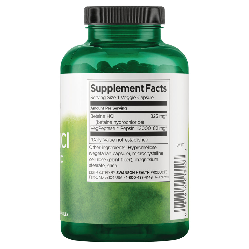 SW350 | Back label with supplement facts and serving information - Thumbnail
