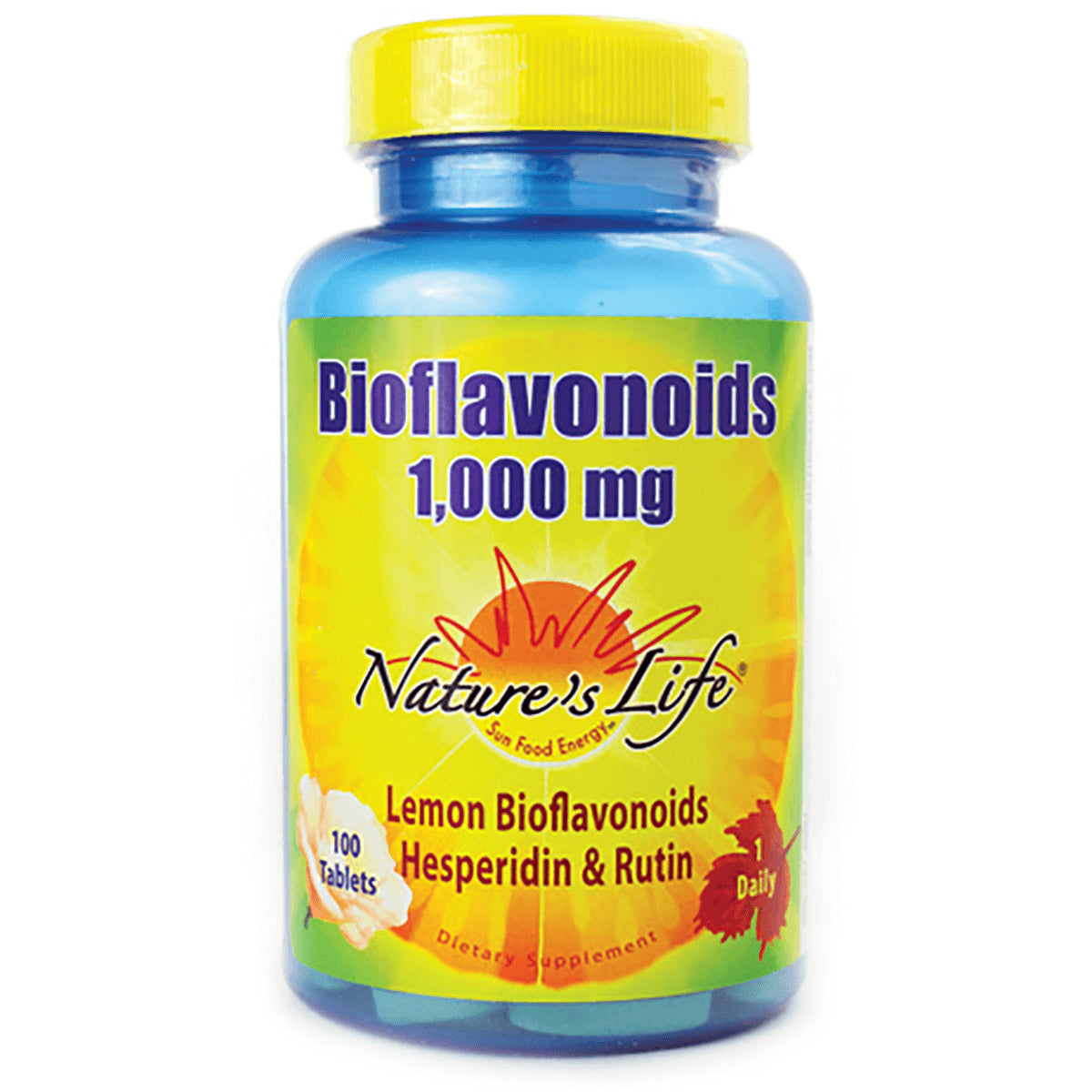 NSL009 | Nature's Life Bioflavonoids 1,000 mg bottle with yellow lemon label, 100 tablets