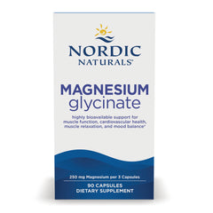 NRN141 | Nordic Naturals Magnesium glycinate box front, 90 capsules dietary supplement