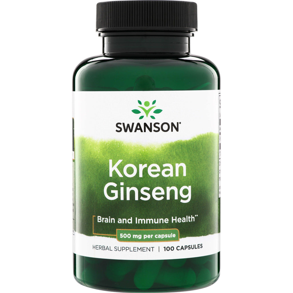 SW969 | Swanson Korean Ginseng, 500 mg per capsule, Brain and Immune Health, 100 capsules - Thumbnail