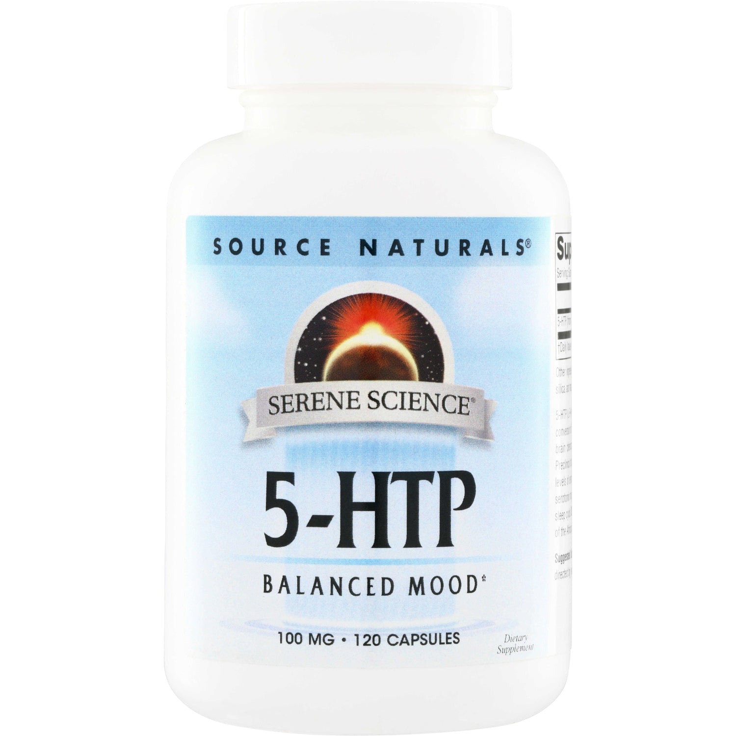 SN374 | Source Naturals Serene Science 5-HTP Balanced Mood, 100 mg, 120 capsules bottle