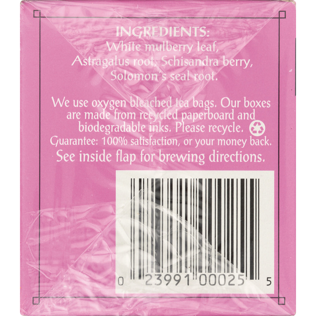 TLT025 | Back panel with ingredients and barcode: White mulberry leaf, Astragalus root, Schisandra berry - Thumbnail