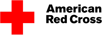 American Red Cross logo with red cross symbol and black text