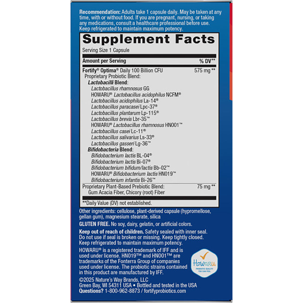 NW804 | Supplement Facts panel and ingredient list on blue box back - Thumbnail