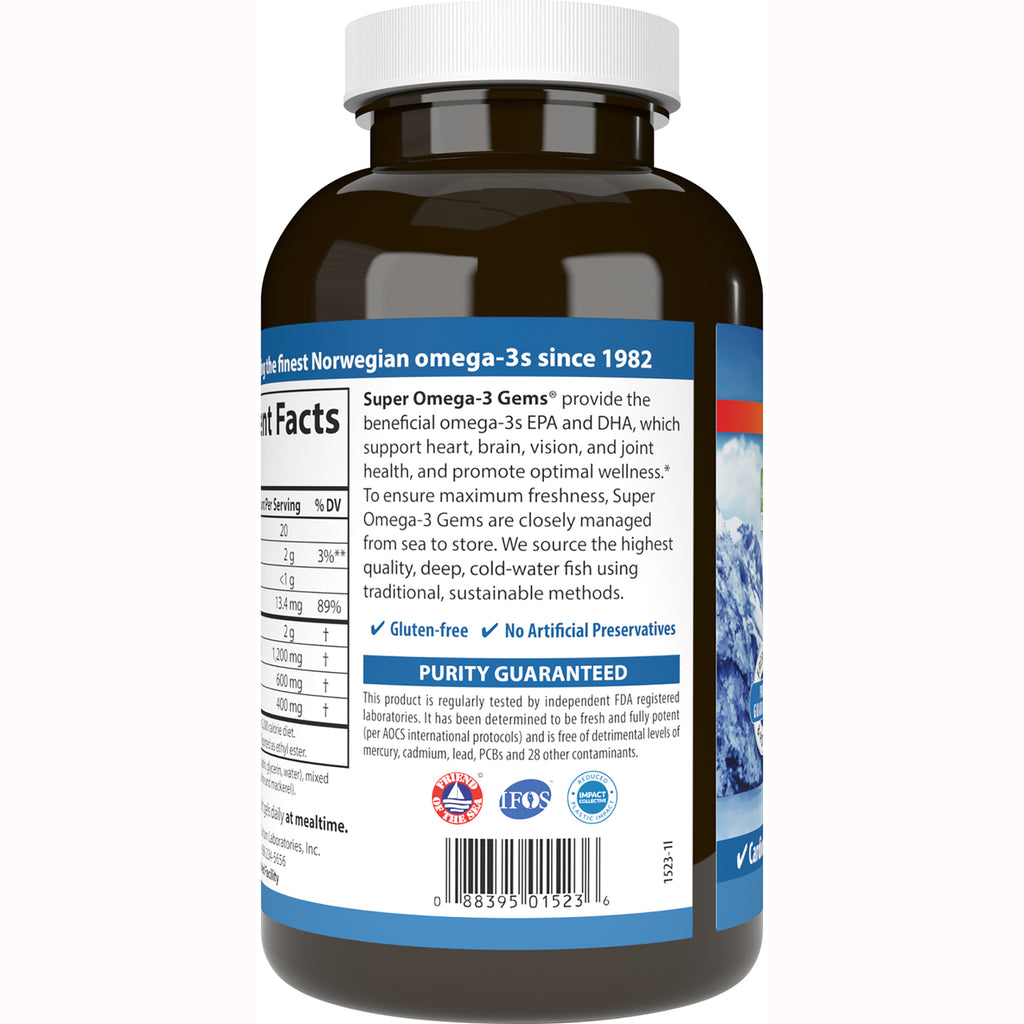 CSN147 | Back of supplement bottle showing supplement facts, Purity Guaranteed panel, gluten-free and no artificial preservatives icons, barcode - Thumbnail