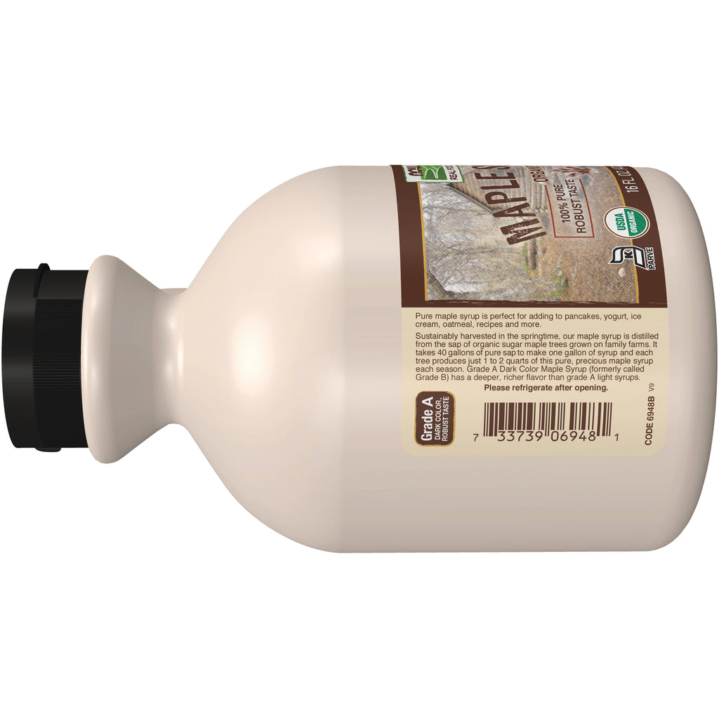 NWF081 | back label of maple syrup bottle showing barcode, ingredient text and refrigerate after opening - Thumbnail