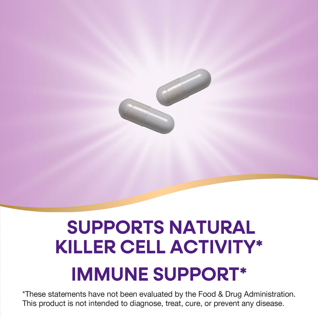 ET254 | Two white capsules with text reading Supports natural killer cell activity and immune support - Thumbnail