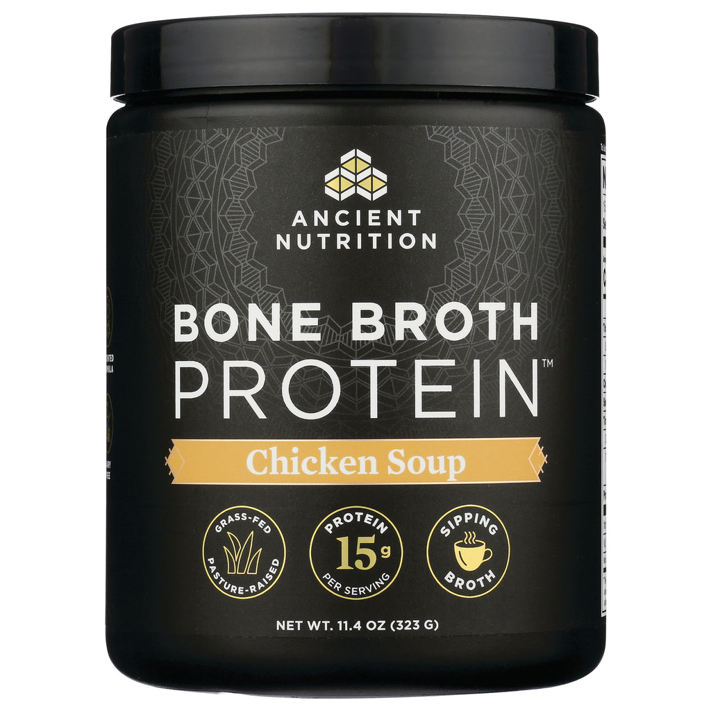 ATN095 | Ancient Nutrition Bone Broth Protein tub, Chicken Soup flavor, 15 g protein per serving - Thumbnail