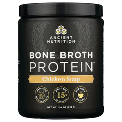 ATN095 | Ancient Nutrition Bone Broth Protein tub, Chicken Soup flavor, 15 g protein per serving