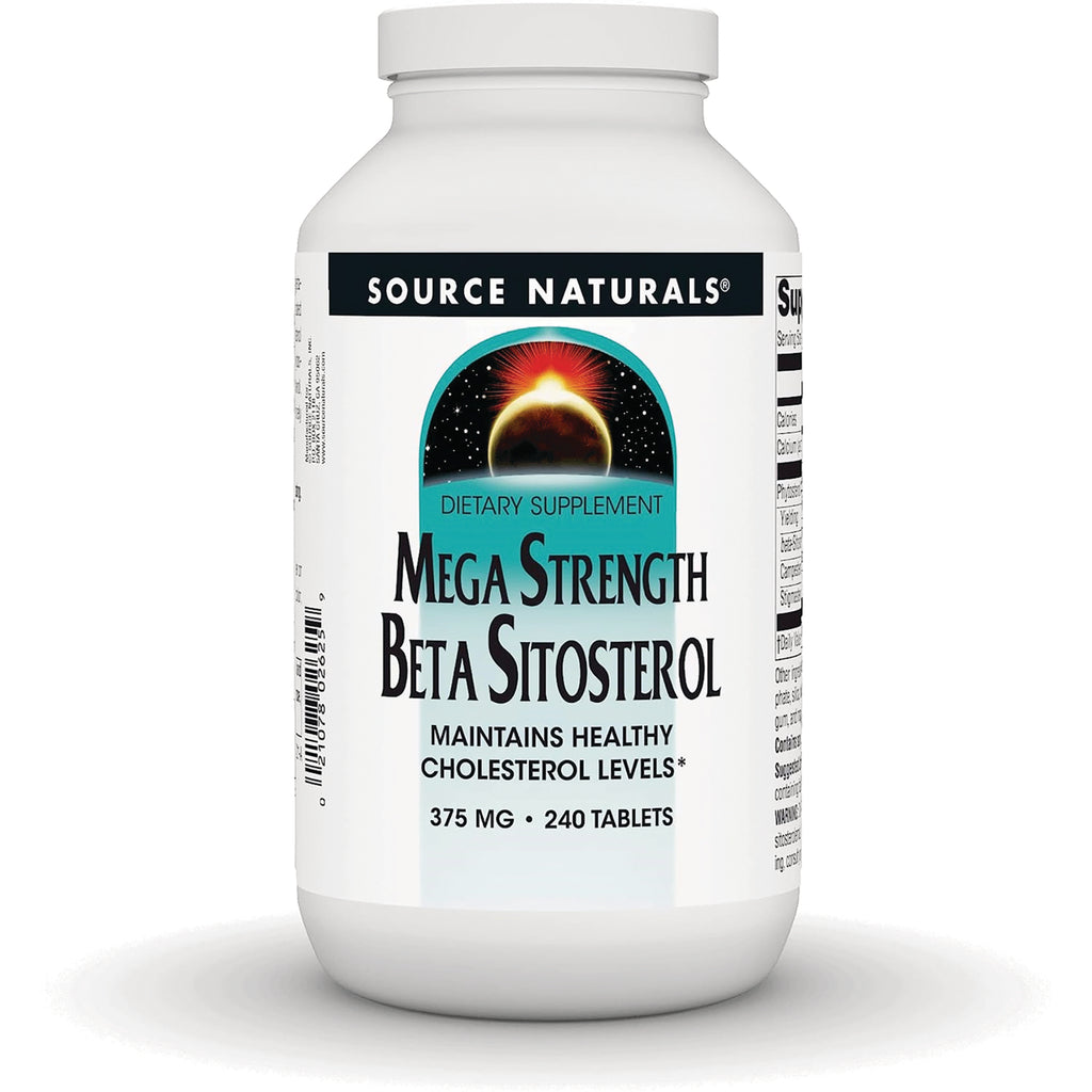SN969 | Source Naturals Mega Strength Beta Sitosterol supplement, 375 mg, 240 tablets, front bottle - Thumbnail