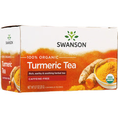SWF099 | Swanson 100% Organic Turmeric Tea, caffeine-free, 20 tea bags