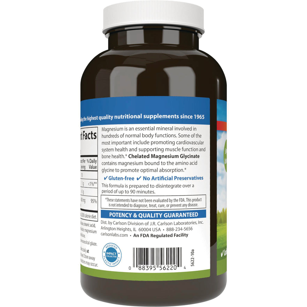 CSN315 | Back label of brown supplement bottle showing nutrition facts, product claims, and barcode - Thumbnail