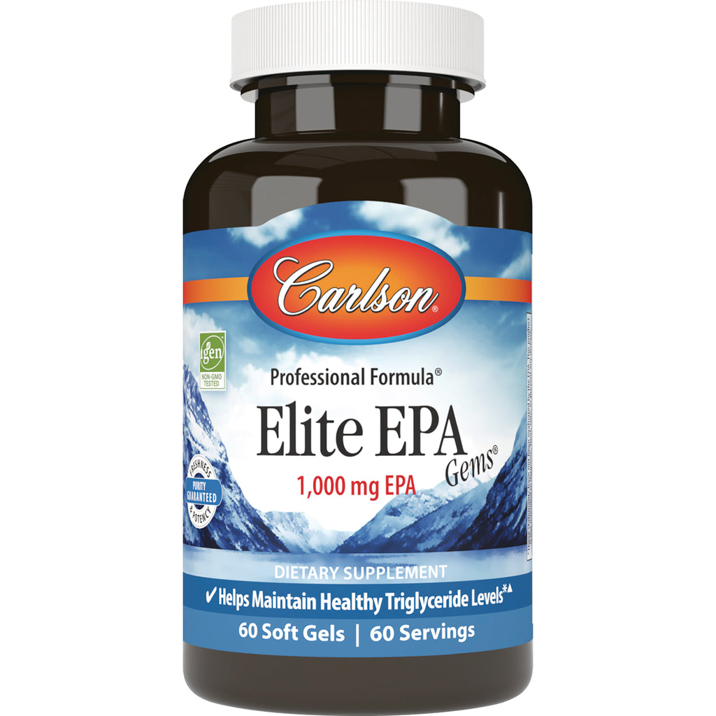 CSN300 | Carlson Elite EPA 1,000 mg dietary supplement bottle labeled 60 soft gels - Thumbnail
