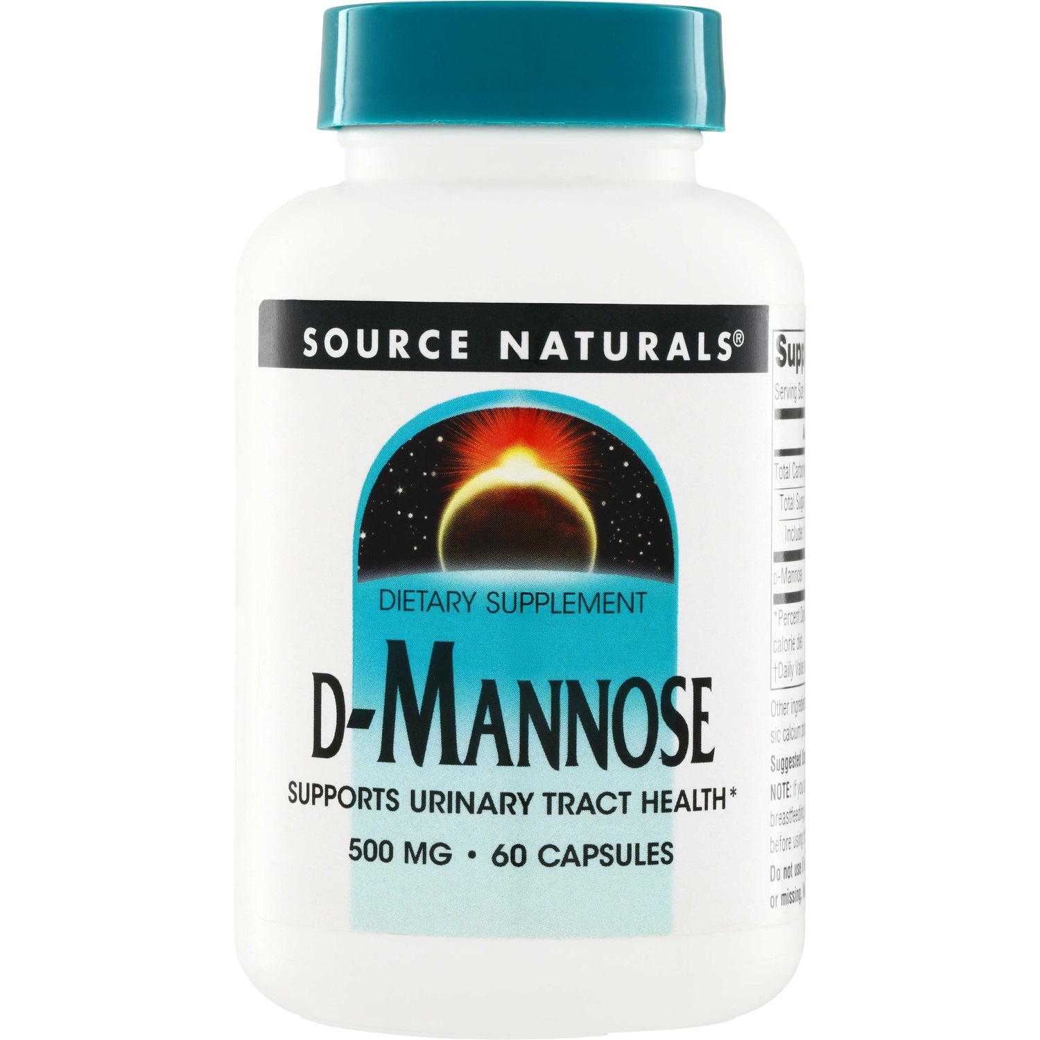 SN196 | Source Naturals D-Mannose dietary supplement, 500 mg, 60 capsules