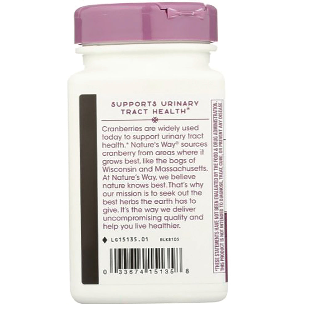 NW758 | back label of cranberry supplement bottle reading Supports urinary tract health with product description and barcode - Thumbnail