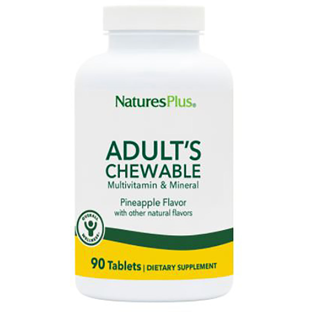 NTP193 | NaturesPlus Adult's Chewable multivitamin & mineral, pineapple flavor, 90 tablets
