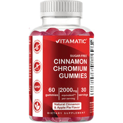 VAM013 | Vitamatic Sugar-Free Cinnamon Chromium Gummies, 60 gummies, 2000 mg equivalent per serving, 30 servings