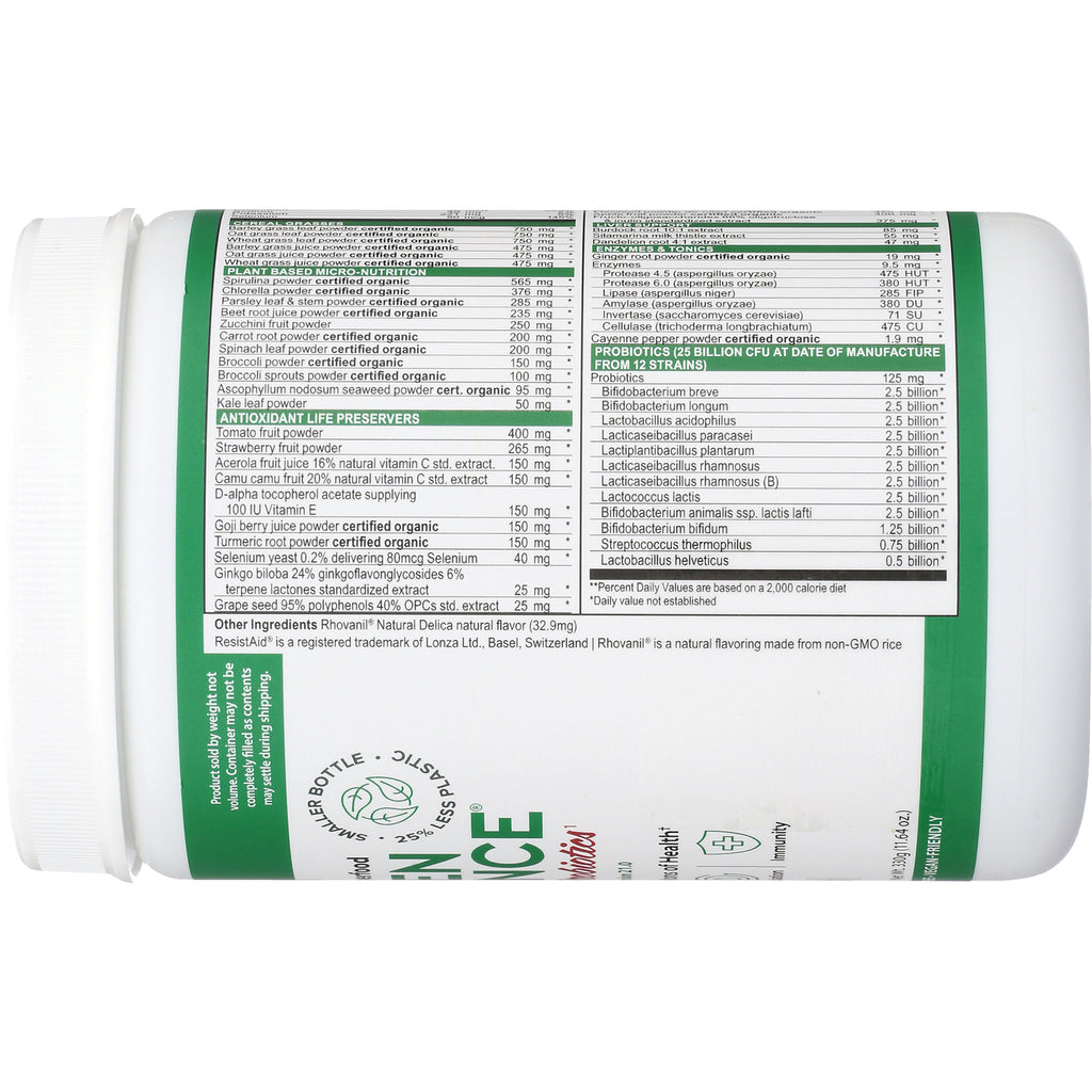 VH002 | Back label showing ingredients and probiotic blend amounts on white supplement tub - Thumbnail