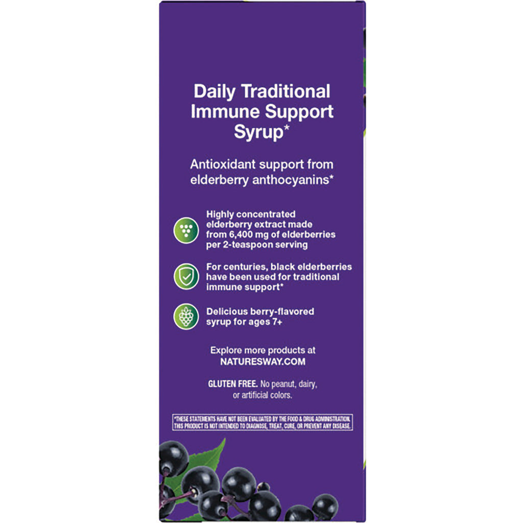 NW660 | back panel reading Daily Traditional Immune Support Syrup with elderberry claims and icons - Thumbnail