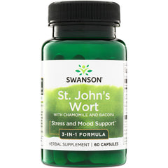 SW1706 | Swanson St. Johns Wort with chamomile and bacopa, Stress and Mood Support, 60 capsules