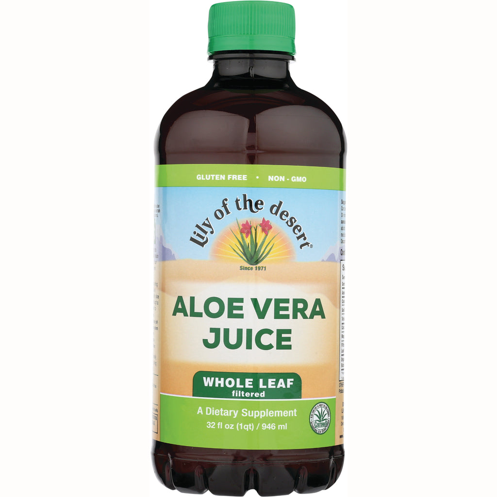 LIL033 | Lily of the Desert Aloe Vera Juice whole leaf 32 fl oz bottle front label - Thumbnail