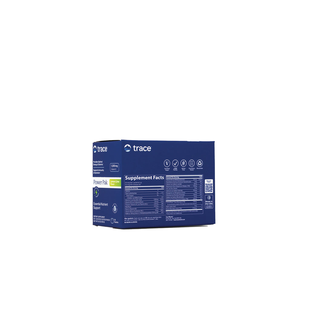 TM013 | Back of Trace Power Pak box showing Supplement Facts panel - Thumbnail