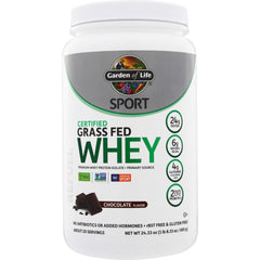 GLF229 | Garden of Life Sport Certified Grass Fed Whey Protein, Chocolate flavor, 24g protein