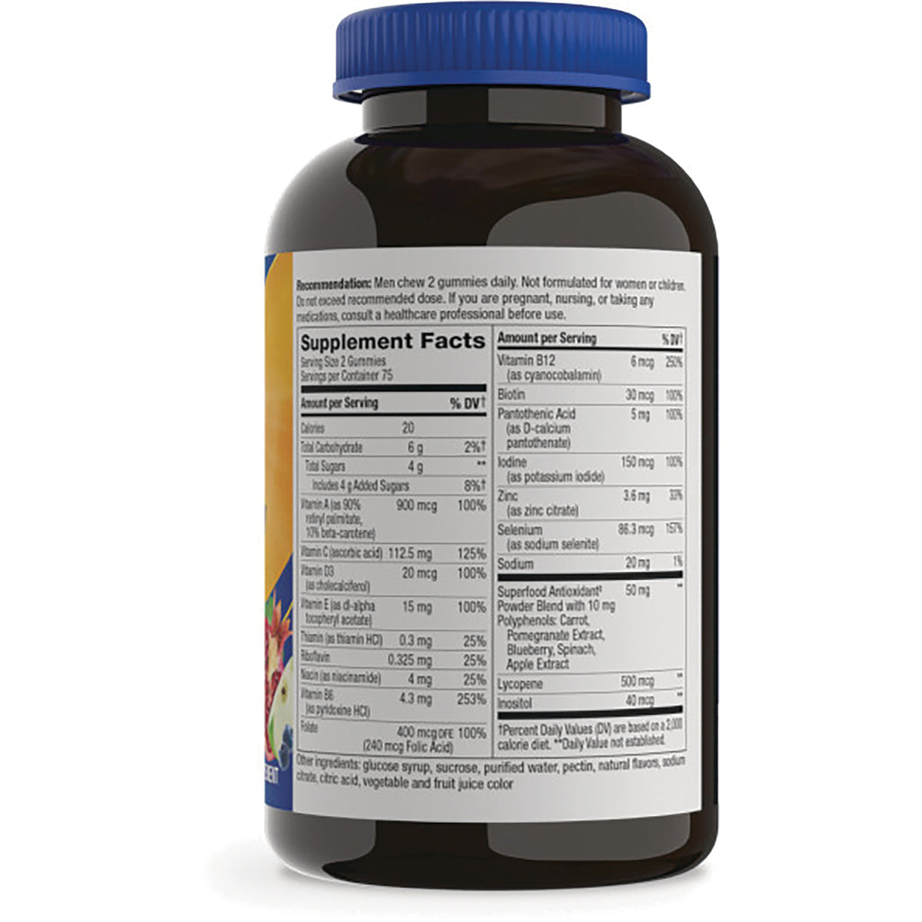 NW1032 | Supplement Facts label and ingredient panel on back of dark supplement bottle with blue cap - Thumbnail