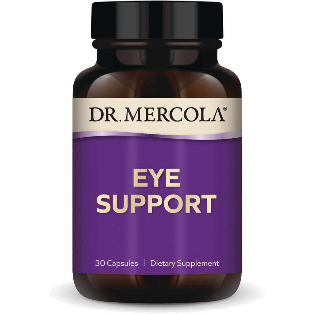 MRC053 | Dr. Mercola Eye Support bottle with purple label reading EYE SUPPORT, 30 Capsules Dietary Supplement - Thumbnail