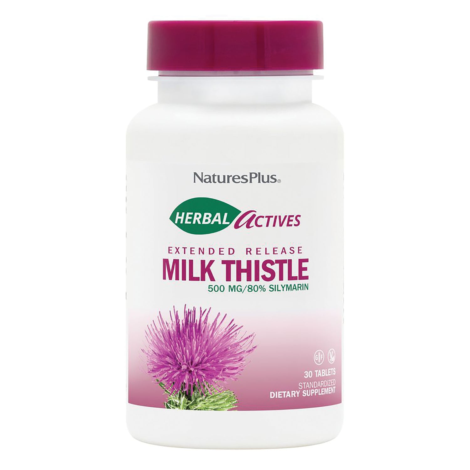 NTP020 | NaturesPlus Milk Thistle extended release supplement bottle, vegetarian 30 tablets