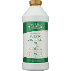 BTR029 | Buried Treasure Fulvic Minerals liquid supplement bottle, Pure 70+ trace minerals, vegan safe, 33 fl oz