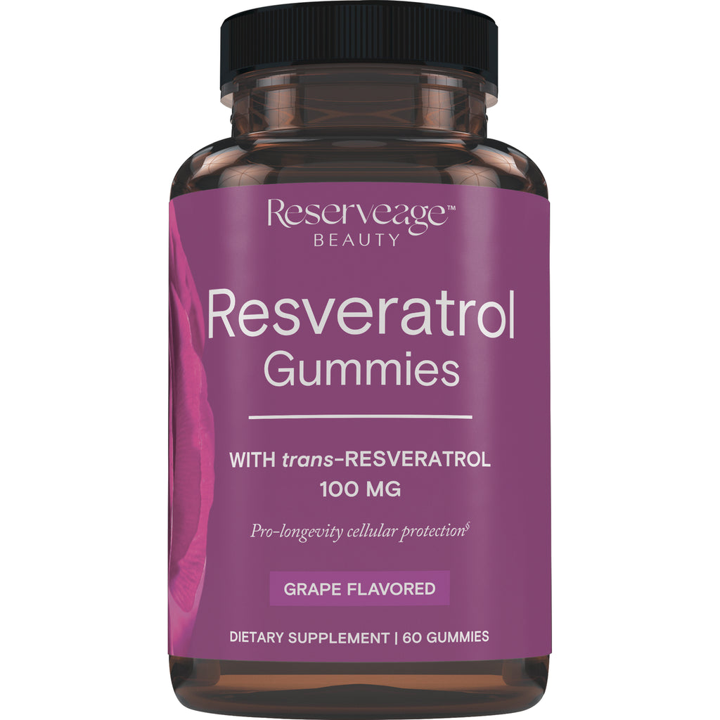 RSA046 | Reserveage Beauty Resveratrol Gummies bottle, grape flavored, 100 mg, 60 count - Thumbnail