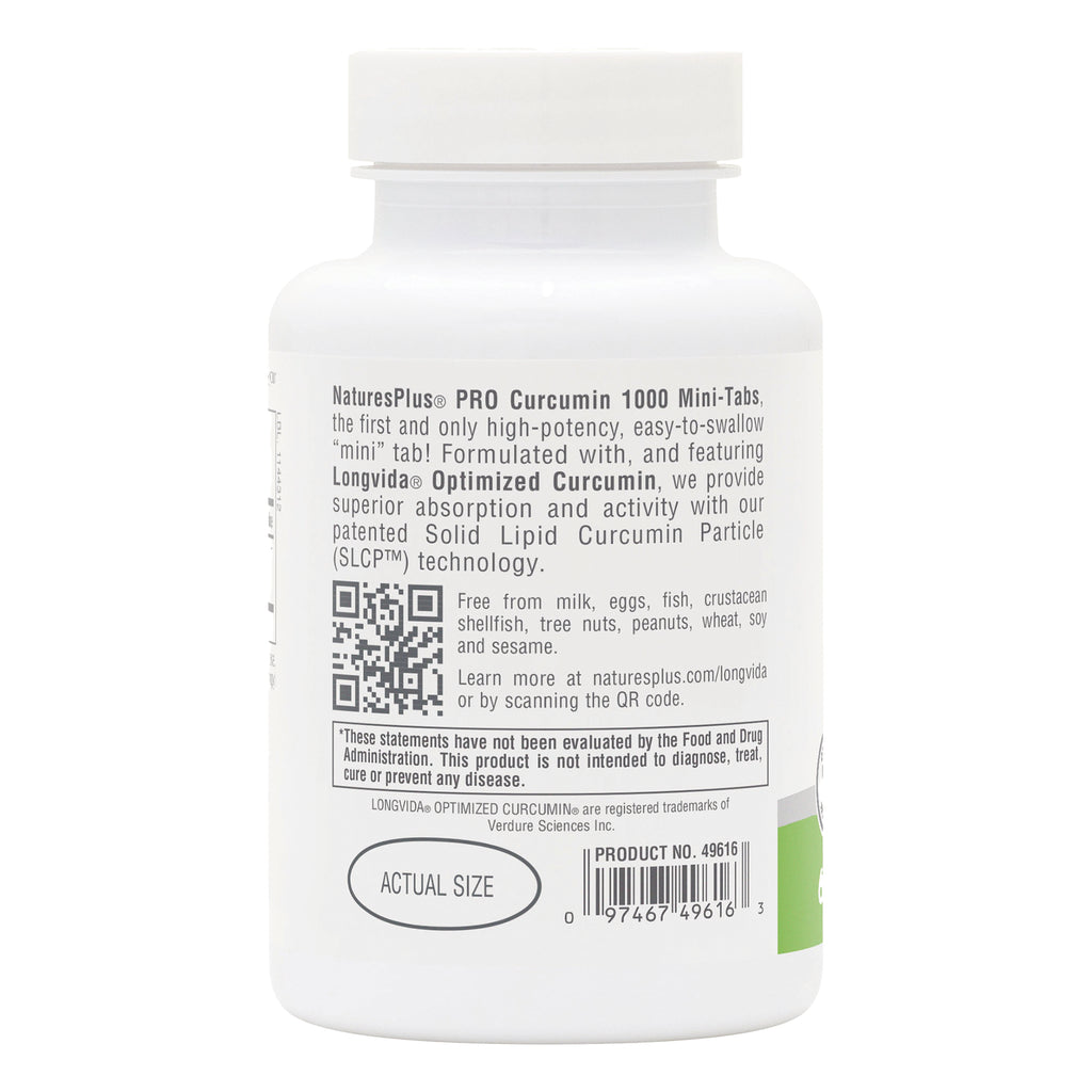 NTP350 | back of white supplement bottle showing product text, QR code, allergen info and barcode - Thumbnail