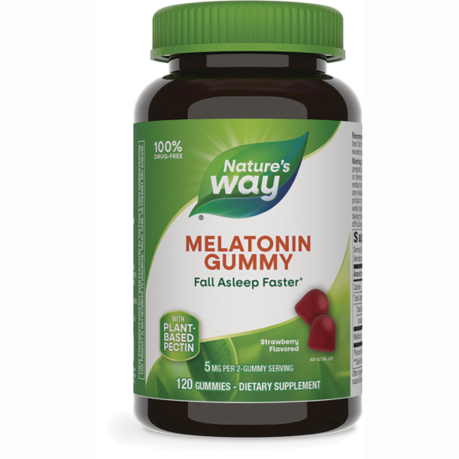 NW1024 | Nature's Way Melatonin gummy bottle, strawberry flavored, 120 gummies dietary supplement