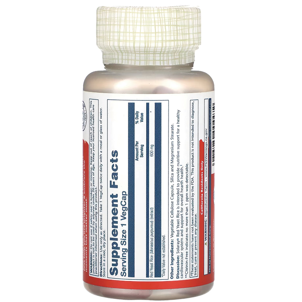 SLR209 | Supplement bottle back showing Supplement Facts panel and ingredient text - Thumbnail