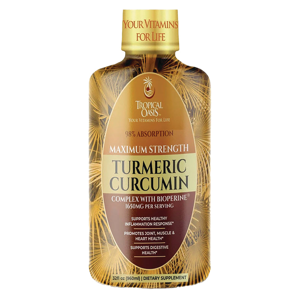 TPL026 | Tropical Oasis Turmeric Curcumin liquid supplement, Maximum Strength, 98% absorption, 32 fl oz - Thumbnail