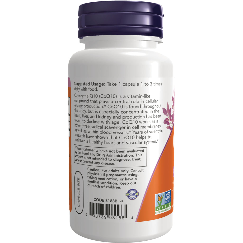 NWF867 | back label of white supplement bottle showing suggested usage, warnings, barcode and Non-GMO verified badge - Thumbnail