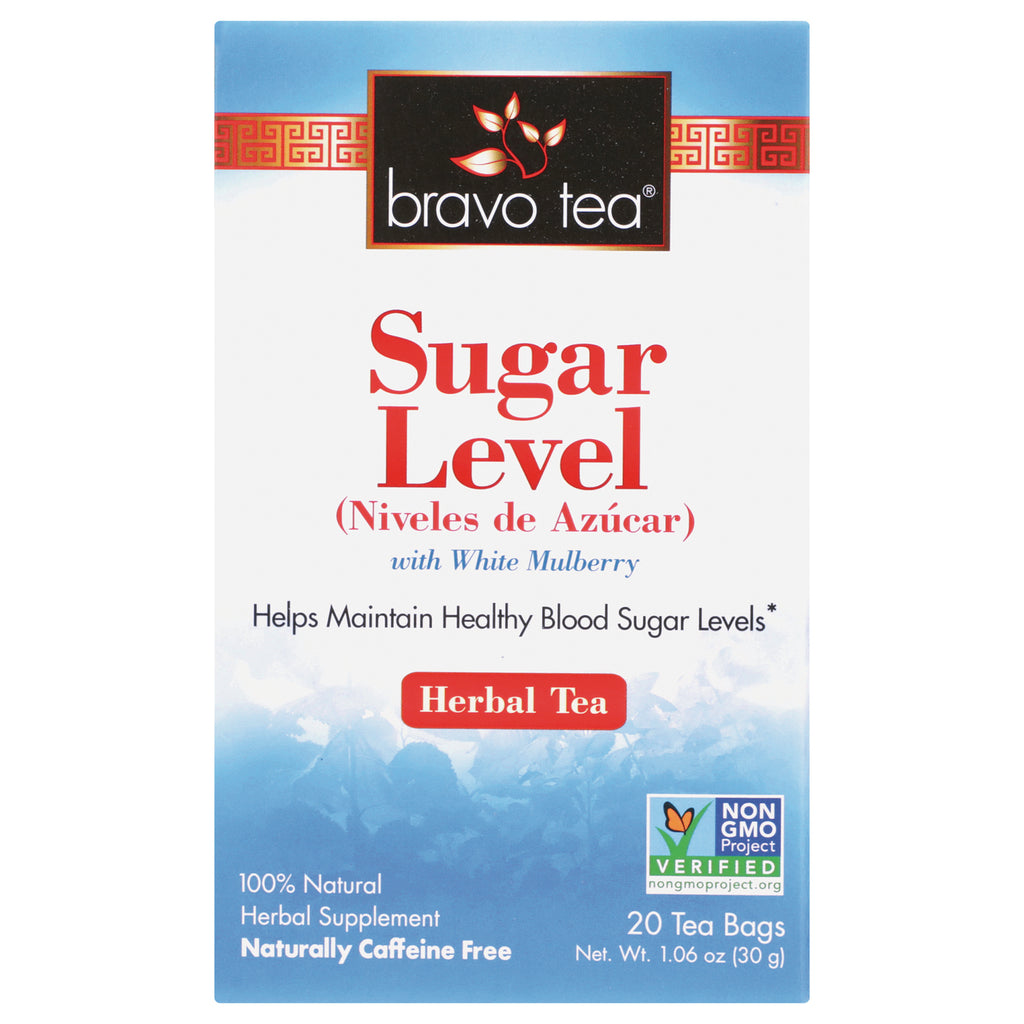 BVT002 | Bravo Tea Sugar Level herbal tea box with white mulberry, 20 tea bags, Non-GMO - Thumbnail