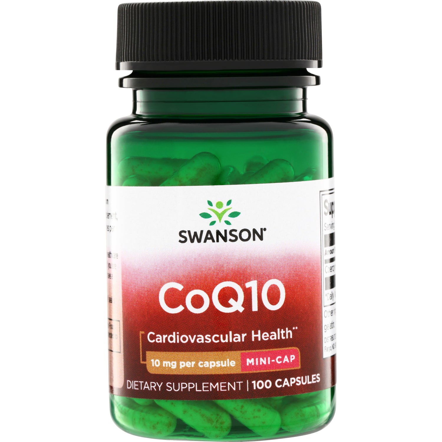SW857 | Swanson CoQ10 10 mg per capsule Mini-Cap, 100-capsule bottle, Cardiovascular Health