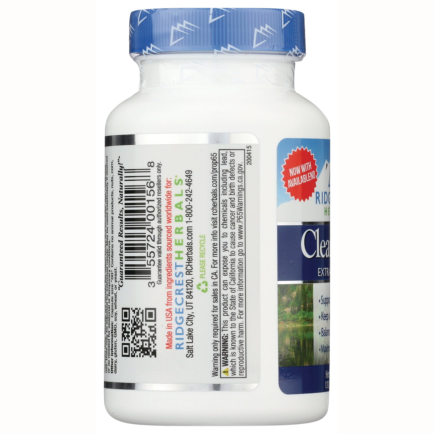 PH077 | Bottle side label showing barcode, QR code, ingredients and warning text