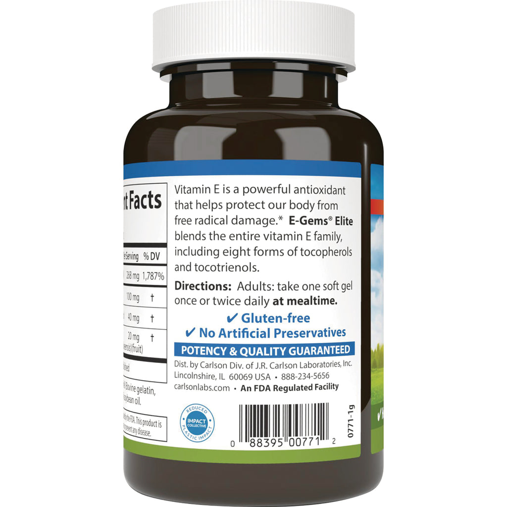 CSN002 | Back label of brown supplement bottle showing directions, gluten-free and no artificial preservatives claims and barcode - Thumbnail
