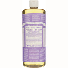 DRB025 | Dr. Bronner's 18-in-1 Hemp Lavender Pure-Castile Soap bottle labeled 32 FL OZ 946 mL