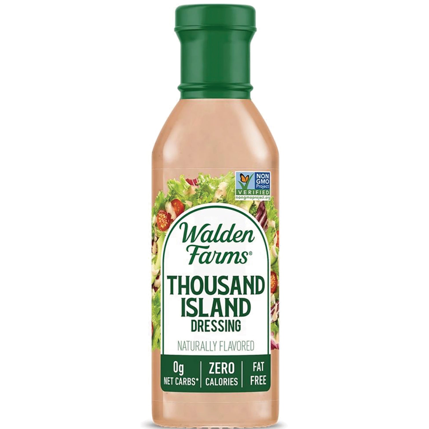 WAL020 | Walden Farms Thousand Island Dressing bottle, Non-GMO Project Verified, 0g net carbs, zero calories, fat free