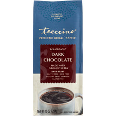 TCN026 | Teeccino Prebiotic Herbal Coffee Dark Chocolate, dark roast, 10 oz bag