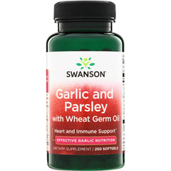 SW386 | Swanson Garlic and Parsley with Wheat Germ Oil supplement, heart and immune support, 250 softgels