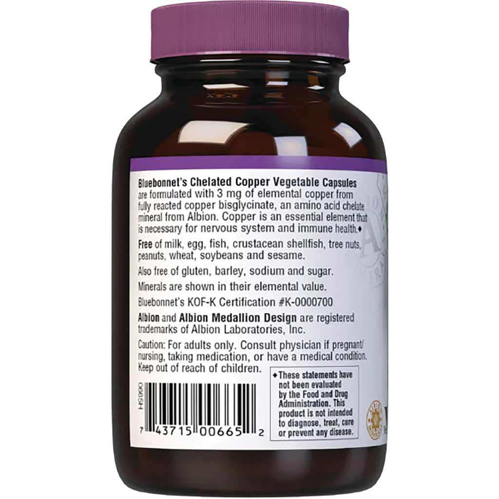 BLU066 | Back label of brown supplement bottle showing ingredient text, warnings and barcode - Thumbnail