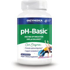 EMD034 | pH-Basic enzyme optimization and pH balance dietary supplement bottle, 90 capsules, vegan