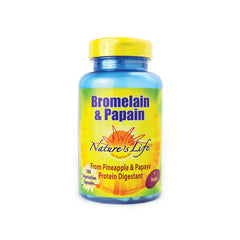 NSL015 | Nature's Life Bromelain & Papain supplement bottle, 100 vegetarian capsules