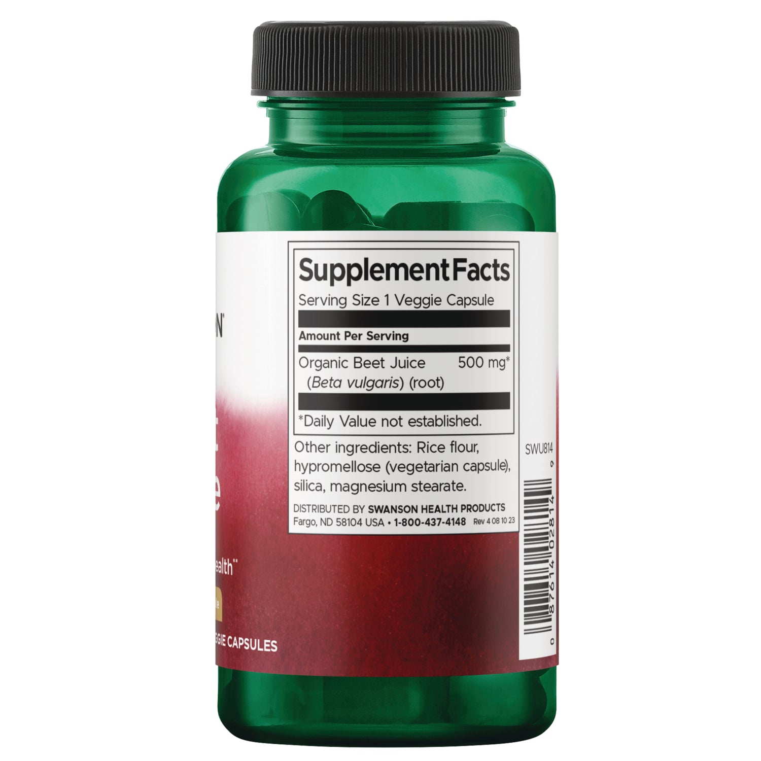 SWU814 | Back label with Supplement Facts